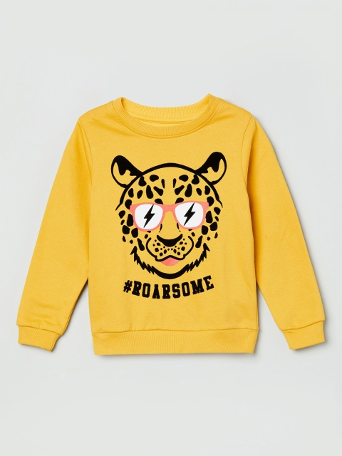 

max Boys Yellow Printed Sweatshirt