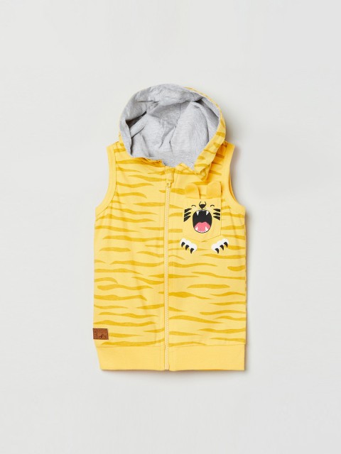 

max Boys Yellow Striped Hooded Sweatshirt