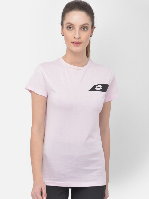 

Lotto Women Pink Printed Applique T-shirt