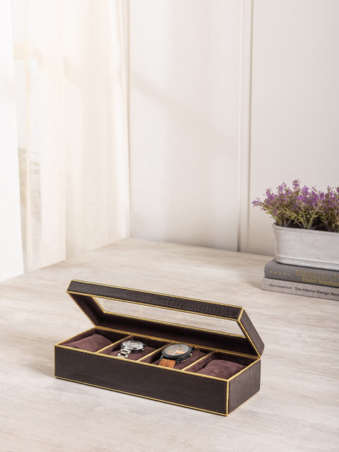 

Pure Home and Living Brown & Gold Watch Organizer