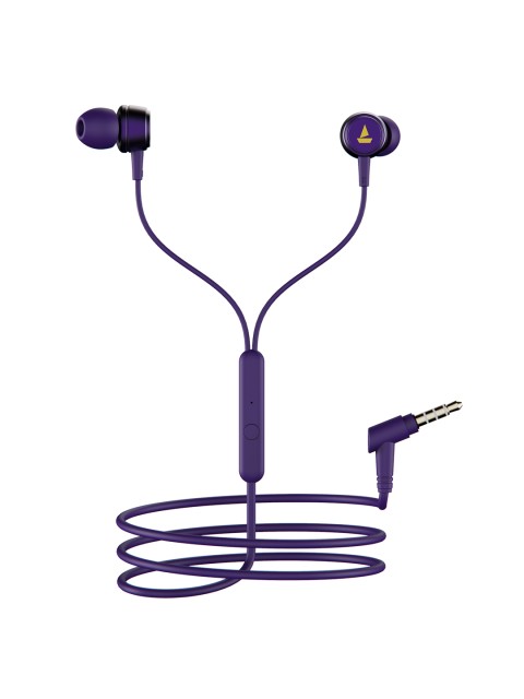 

boAT BassHeads 172 M KKR Edition in Ear Wired Earphones with Mic - Thunder Purple