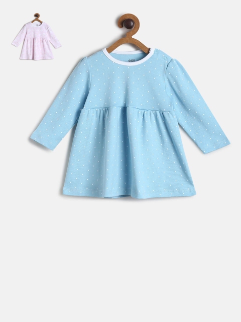 

MINI KLUB Girls Pack Of 2 Turquoise Blue & Pink A-Line Dress