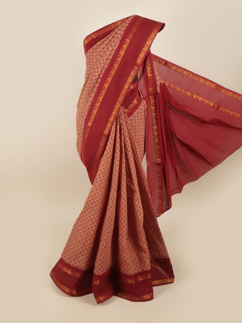 

Pothys Mauve & Maroon Zari Pure Cotton Zari Saree