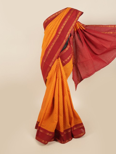 

Pothys Yellow & Red Zari Pure Cotton Saree