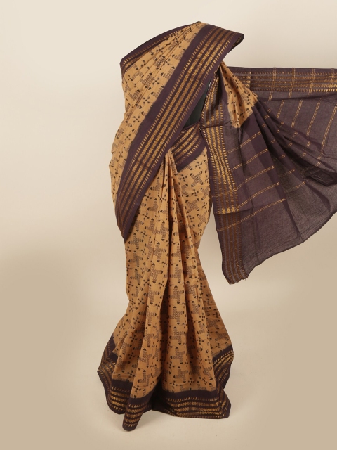 

Pothys Tan & Brown Zari Pure Cotton Saree
