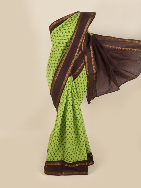 

Pothys Green & Brown Ethnic Motifs Pure Cotton Saree