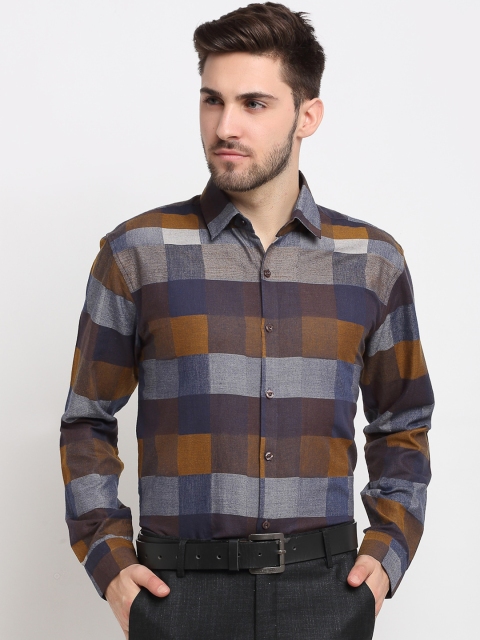

JAINISH Men Multicoloured Smart Opaque Checked Cotton Formal Shirt, Multi