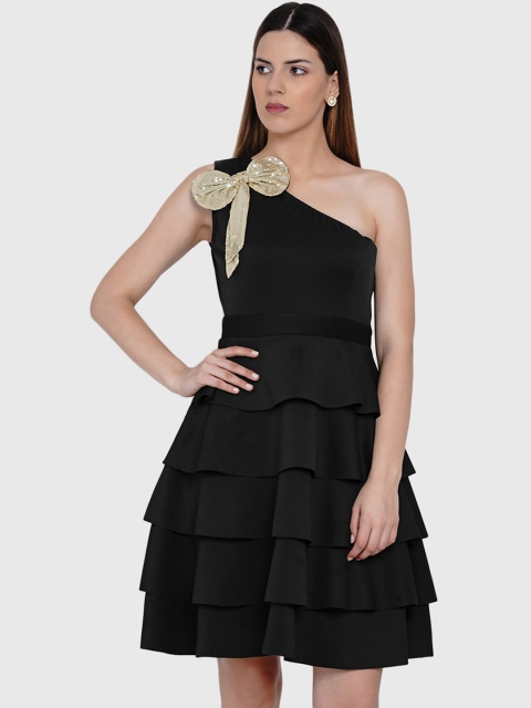 

Samshek Black One Shoulder Dress
