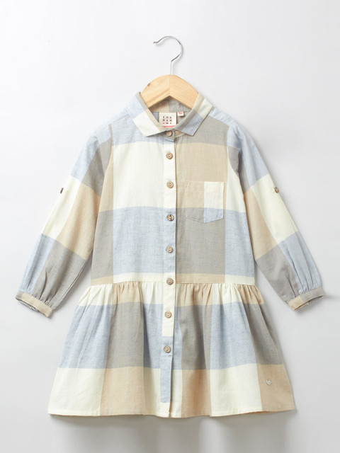 

Ed-a-Mamma Beige & Grey Checked Dress