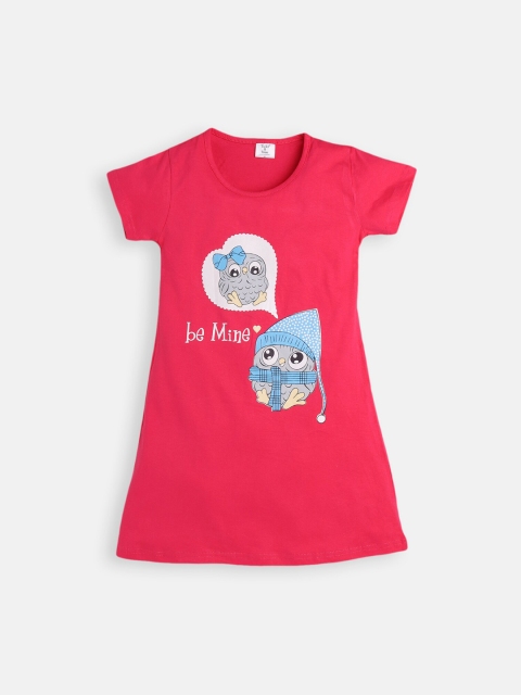 

Todd N Teen Girls Pink Cotton Printed T- Shirt Nightdress