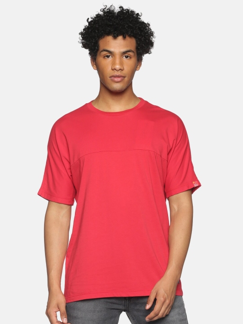 

UrGear Men Red Drop-Shoulder Sleeves T-shirt