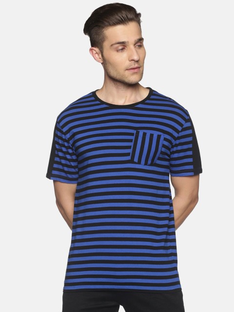 

UrGear Men Blue & Black Striped Yoga T-shirt