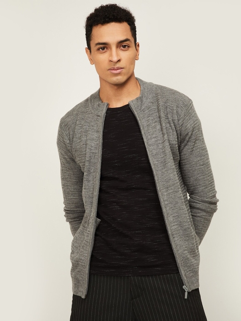 

CODE by Lifestyle Men Grey Melange Front-Open Sweater