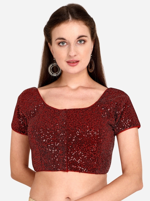 

Amrutam Fab Red Sequence Embroidered Saree Blouse