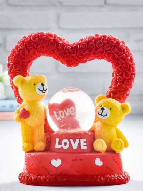 

Archies Red & Yellow Premium Romantic Teddy Bear Lovers Statue Showpiece