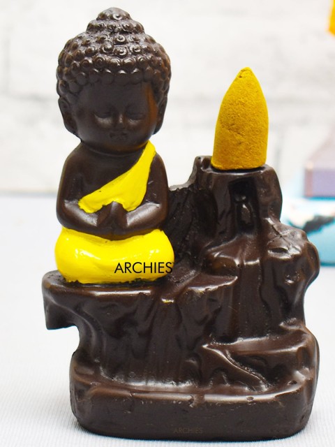 

Archies Brown & Yellow Buddha Idol Smoke Fountain with Incense Cones