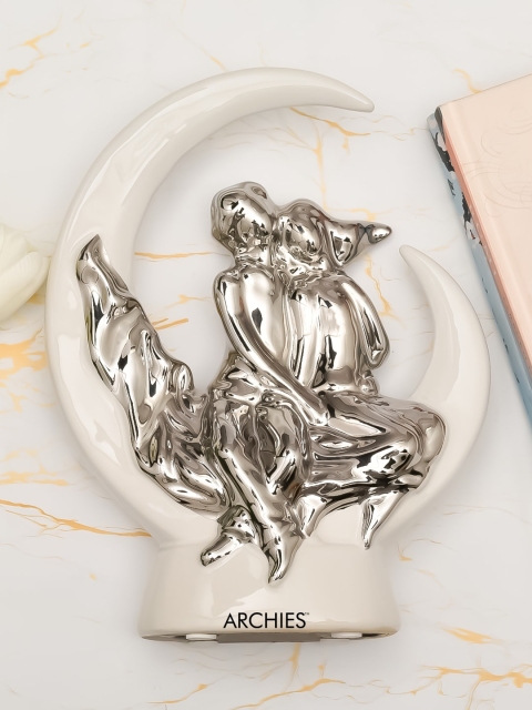 

Archies White & Silver-Toned Premium Romantic Lovers Statue Showpiece