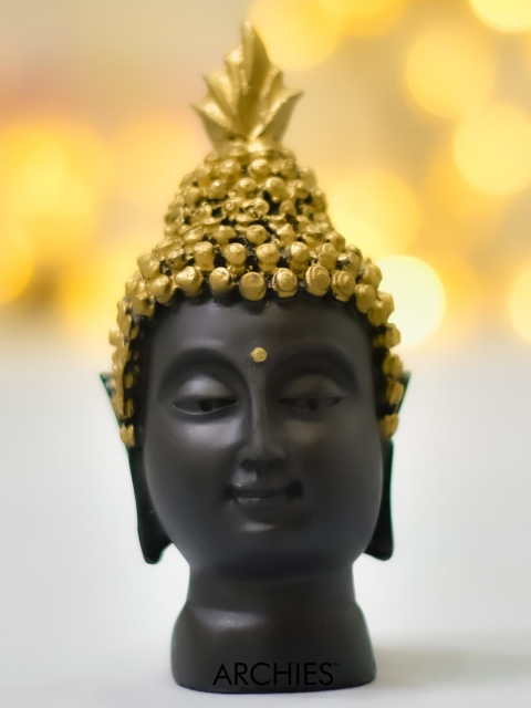 

Archies Black & Gold-Toned Buddha Face Showpiece