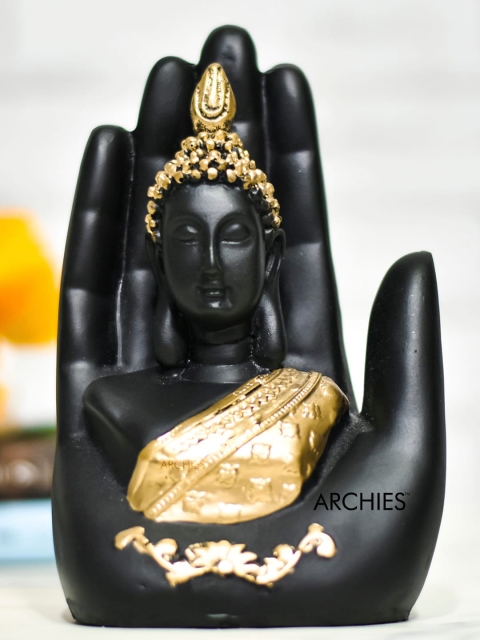 

Archies Black & Gold-Toned Palm Buddha Showpiece