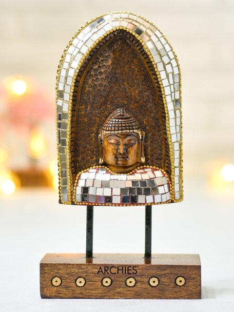 

Archies Brown Sequence Studded Nirvana Buddha Idol Showpiece