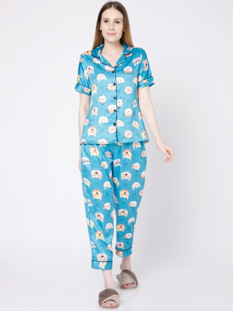 

Smarty Pants Women Blue & Red Printed Night suit