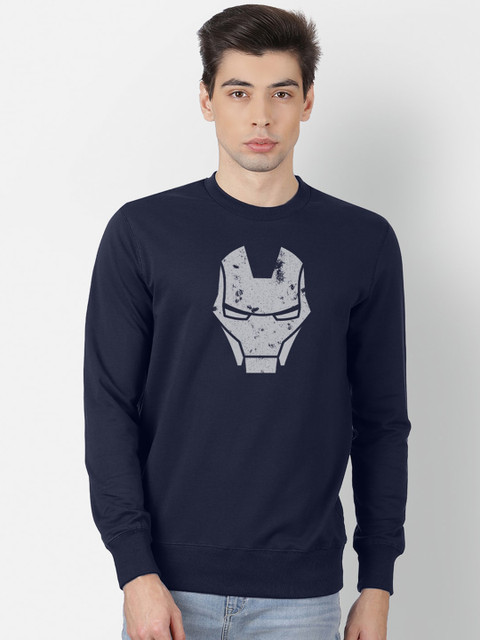 

Free Authority Men Navy Blue Iron Man Printed Sweatshirt