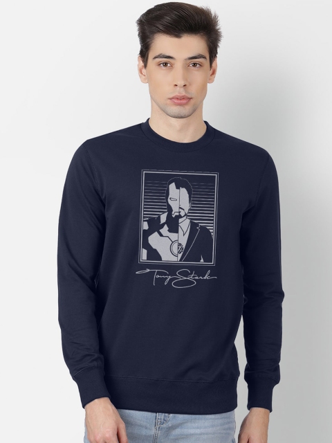 

Free Authority Men Navy Blue Iron Man Printed Sweatshirt