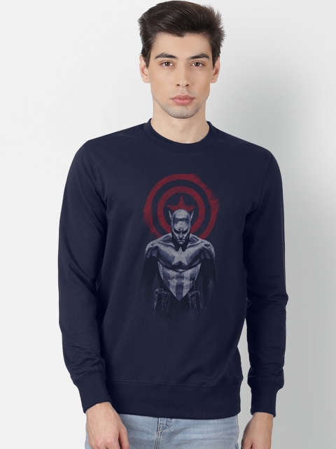 

Free Authority Men Navy Blue Captain America Printed Sweatshirt