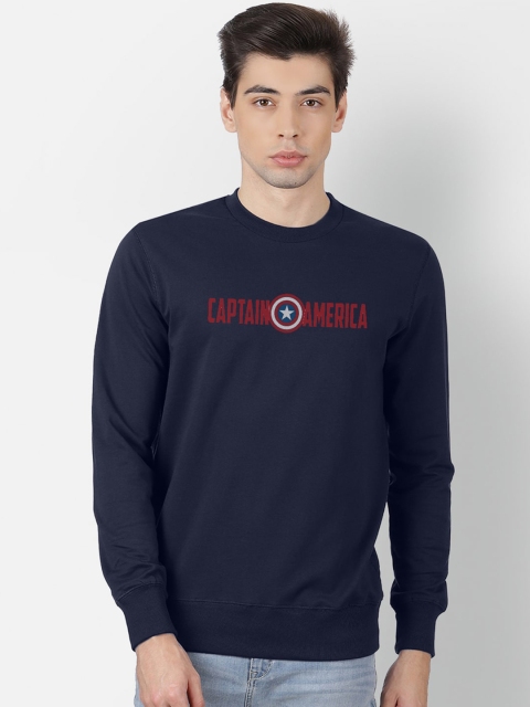 

Free Authority Men Navy Blue Captain America Printed Sweatshirt