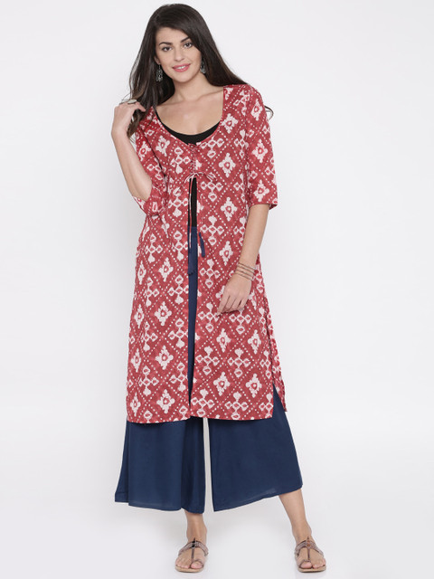 

Anouk Women Red Printed A-Line Kurta