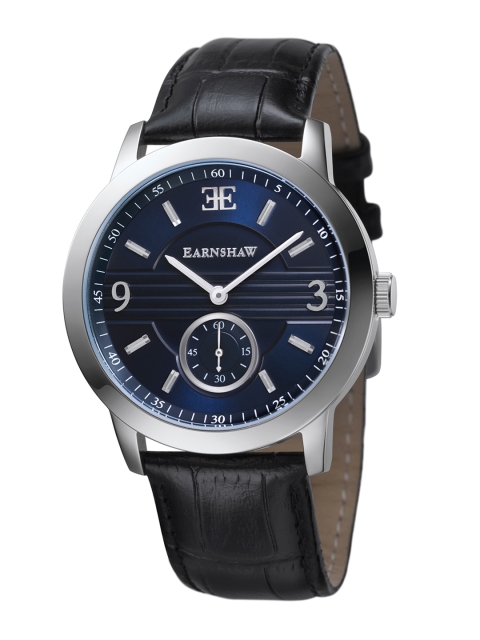 

EARNSHAW Men Blue Dial & Black Leather Straps Analogue Watch ES-8022-03