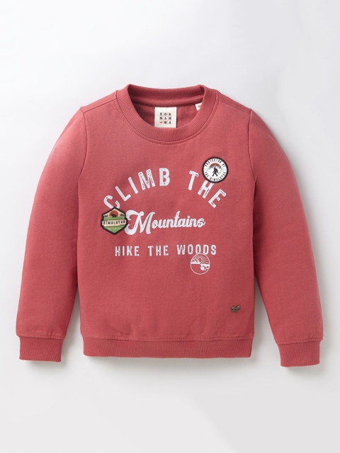 

Ed-a-Mamma Boys Red Printed Sweatshirt