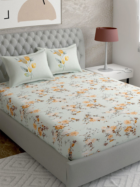 

EverHOME Multicolour Floral Printed 144 TC Queen Bedsheet with 2 Pillow Covers, Multi