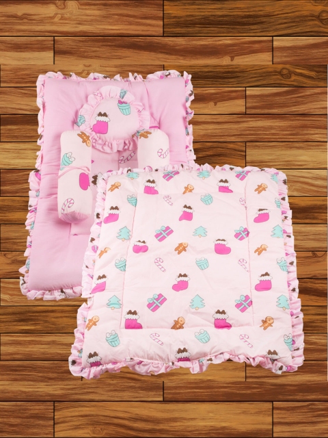 

mittenbooty Infant Kids Pink Candy Printed Pure Cotton Bedding Set
