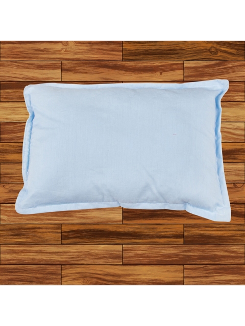 

mittenbooty Infant Kids White & Blue Printed Rectangular Pure Cotton Pillow