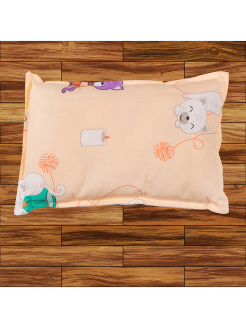 

mittenbooty Kids Peach-Colored & White Pure Cotton Baby Pillow