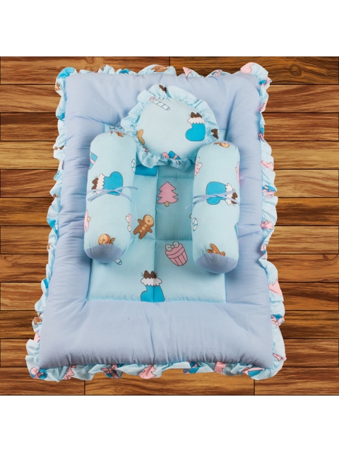 

mittenbooty Blue Printed Bedding With Bolster & 2 Pillows
