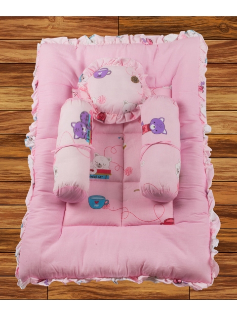 

mittenbooty Kids Pink & Violet Printed Quilt Bed Set With Frill Detail