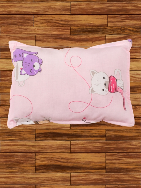 

Mittenbooty Infants Pink & Purple Printed Pure Cotton Rectangular Pillow