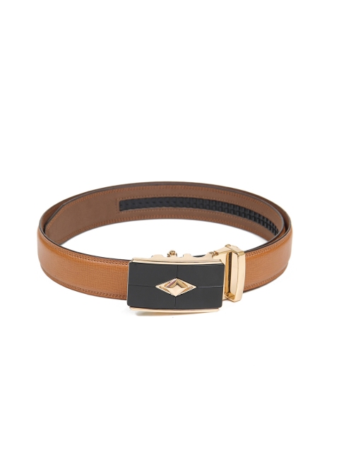 

Calvadoss Men Tan Textured No Holes PU Belt