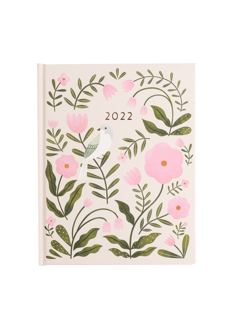 

happywagon 2022 Bird Vines Hardbound Planner, Off white