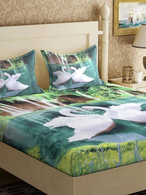 

Varde Multicolour Graphic Printed 140 TC King Bedsheet with 2 Pillow Covers, Multi