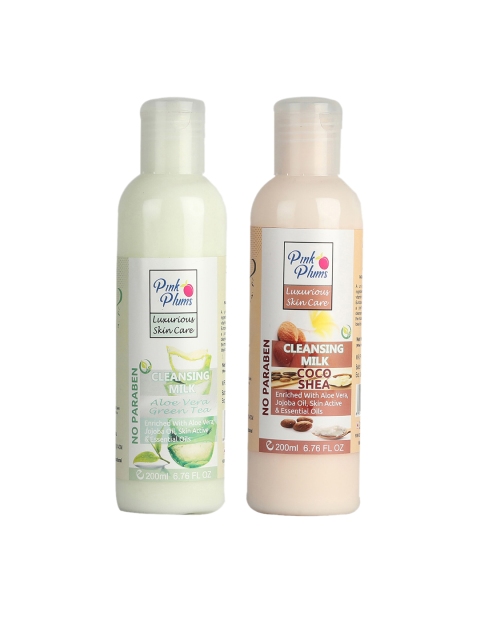 

Pink Plums Set of 2 Aloevera Cocoshea Cleansing Milk 200ml, Multi