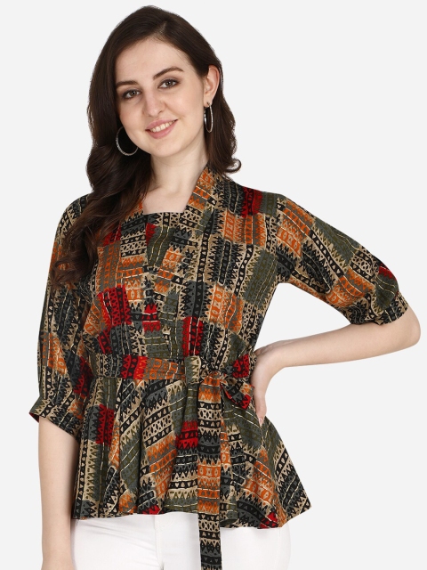 

OM SAI LATEST CREATION Multicoloured Georgette Peplum Top, Multi