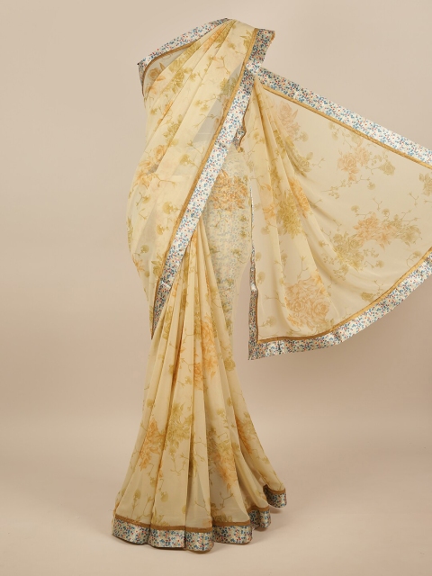 

Pothys Cream-Coloured Floral Saree