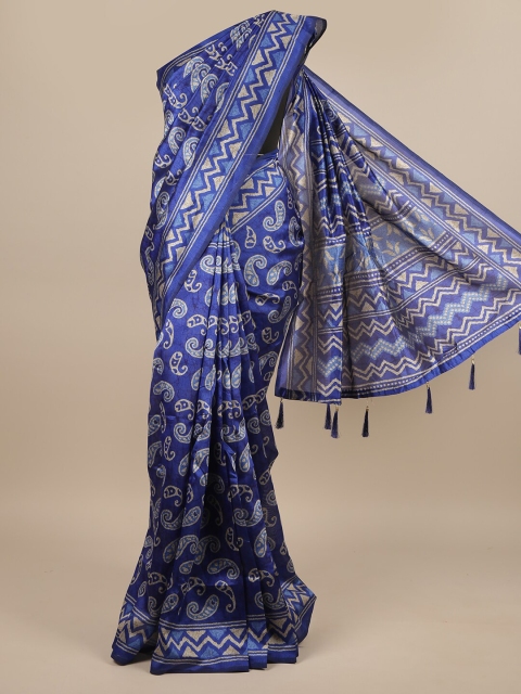 

Pothys Blue & Beige Printed Saree