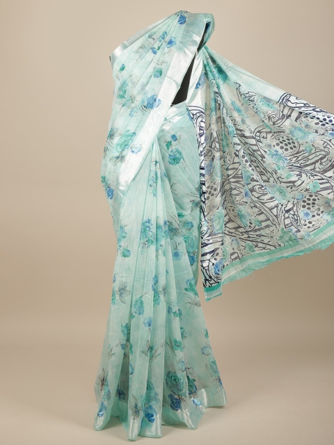 

Pothys Blue & Green Floral Saree