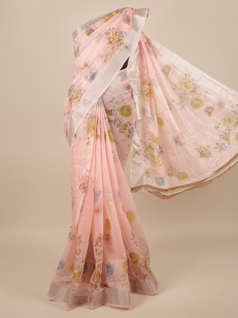 

Pothys Pink & Blue Floral Saree