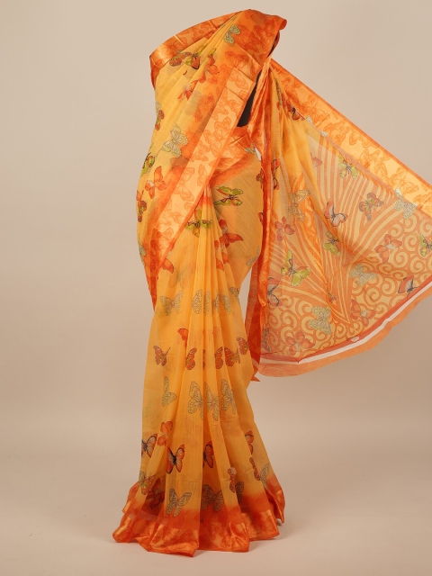 

Pothys Orange & Green Printed Saree
