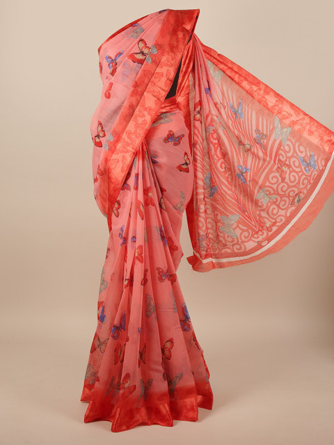

Pothys Pink & Orange Printed Saree